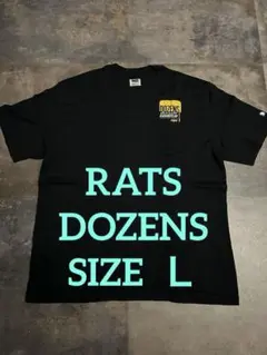 ラッツRATS COLOR TAG TEE BLACK Tシャツ 新品　Ｌ