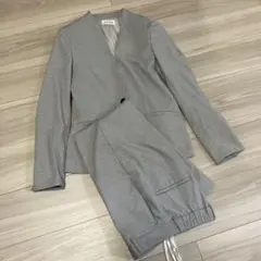 【PLST 美品】ライトグレー パンツセットアップ　上下Sサイズ