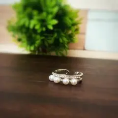 ☆新品☆シルバー パールリング フリーサイズ