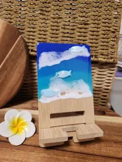 海レジンスマホスタンド⭐シェルフィッシュ