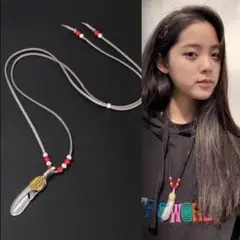 上金フェザーネックレス　ホワイトハーツ仕様