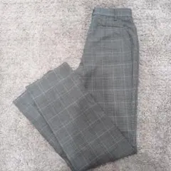 【新品】SIMPLE LIFE グレー系チェック　ストレッチパンツ　Lサイズ