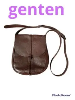 お値下げ❣️❤️genten❤レザーショルダーバッグ ダークブラウン 美品