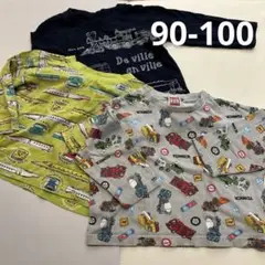 のりものTシャツ 3枚セット 90-100cm