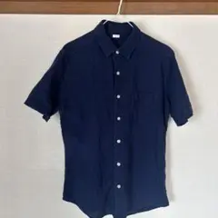 ネイビー 半袖シャツ 胸ポケット付き
