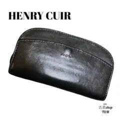 アンリークイール HENRY CUIR 財布 フルジップ ファスナー 黒