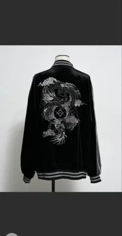 REFLEM レフレム ドラゴン刺繍ベロアスカジャン ブラック×パープル 黒紫 REFLEM レフレム ドラゴン刺繍ベロアスカジャン ブラック