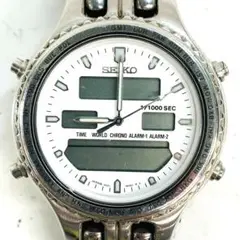 SEIKO   H021-8050   メンズ    腕時計 SEIKO H021-8050 World Time Quartz Men's Digital Analog Watch