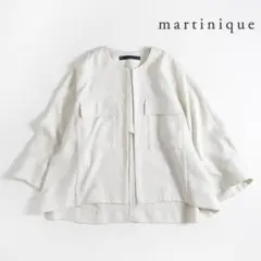 226y*美品 マルティニーク リネンライク ノーカラージャケット