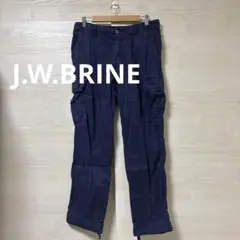 J.W.BRINE★ネイビー カーゴパンツ リネン 麻 裾絞り イタリア製