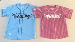 楽天イーグルス　ピンク ストライプ ユニフォーム 水色ユニホーム