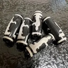 「B5908」観音天珠 金運招来 病魔退散 約10*30mm 5個