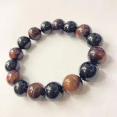 14mm レッドタイガーアイ　& オニキス　パワーストーン　ブレス