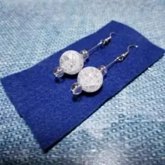ピアス イヤリング 天然石 パワーストーン 樹脂ピアス クラッククリスタル レ