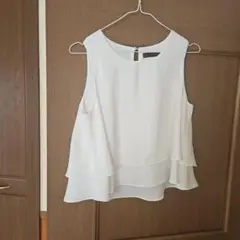 ZARA BASIC ホワイト ノースリーブ トップス