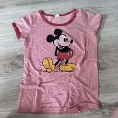 ミッキーマウス プリント Tシャツ Mサイズ ピンク
