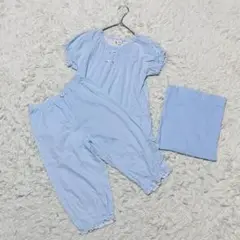 【マザウェイズ】❣️セットアップ ルームウェア❣️パジャマ 収納袋付き 青 150
