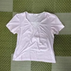 NEWYORKER ピンク Vネック 半袖シャツ L