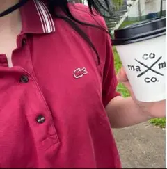 LACOSTE 赤 半袖ポロシャツ 40