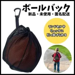 ●新品 メッシュ ボールバッグ 軽量 フック付 ボールケース 黒