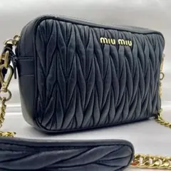 ✨美品✨MIU MIU ショルダーバッグ マテラッセ チェーン ブラック