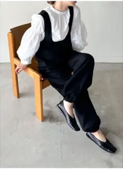 セレクトモカ selectmoca ディープUネックサロペット 黒 ブラック