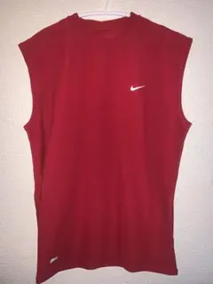【古着】Nike DRI-FIT 赤 ノースリーブ アンダーシャツ　メンズ