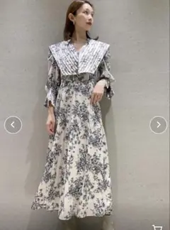 値下げなしWEB限定　ビッグカラークラシカルプリントワンピース