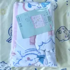 ちいかわ スナップ付きタオル 100cm丈 ちいかわたちの日常 ピンク