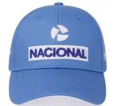 帽子/キャップ『アイルトンセナ　サイン刺繍入　NACIONAL 青』新品