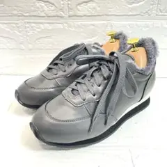 【美品】BENEBIS スニーカー インヒール ファー ボア 23.5 グレー