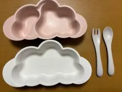 10mois ディモワ 雲型ベビー用食器セット（ピンク・ホワイト） 離乳食 食器