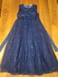 ネイビー刺繍入りドレス 150cm