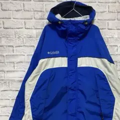 コロンビア　マウンテンパーカーブルーL ロゴ刺繍アウトドア827