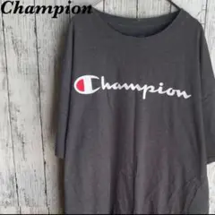 【USED】champion チャンピオン　Tシャツ グレー　プリント XL
