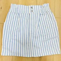 COLYA 水色と白のストライプタイトスカート Sサイズ