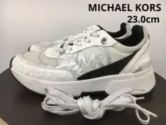 【マイケルコース】ローカットスニーカー 替え紐付き ホワイト系 23.0cm