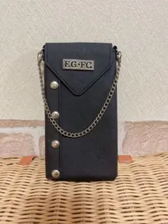 EGFC ブラック スマホショルダーバッグ