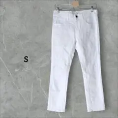 ストレートデニム ジーンズ ジーパン ストレッチ 白 サイズS
