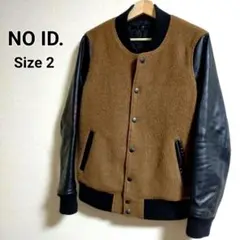NO ID. ウールボアレザー スタジャン Size 2 キャメル✕ブラック