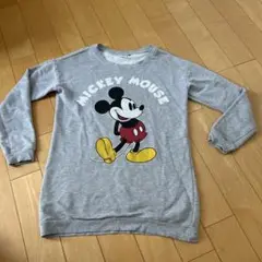 Disney 薄手　ミッキーマウス トレーナー グレー　L