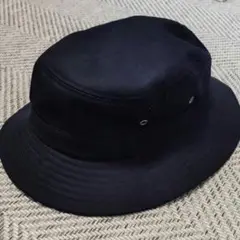 【美品】バケットハット　黒　バケハ　ブラック　日除け帽子（58cm）