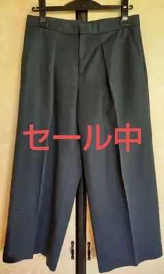 バナナリパブリック、ワイドパンツ、濃紺、ストレッチ