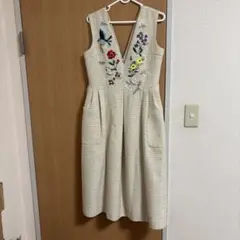 チェスティ　ツイード　刺繍　ジャンパースカート