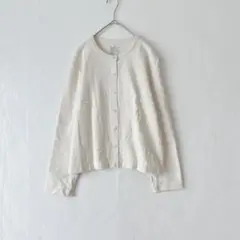 【無印良品】 コットンカーディガン 綿100% クルーネックボタンアップ 無地