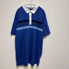 (訳あり)[ビックサイズ)トミーヒルフィガー　ポロシャツ　ブルー