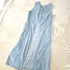 【美品】セポ　ライトブルーデニムノースリーブ　コットン100%　ロング　ガウンM