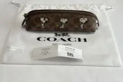 COACH スヌーピー ペンケース 新商品 COACH ×PEANUTS シグネチャー ペンケース スヌーピー