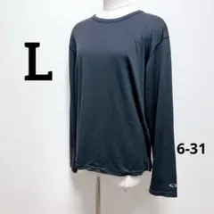 【L】長袖シャツ ブラック 長袖アンダーシャツ インナー 秋 冬 仕事 黒