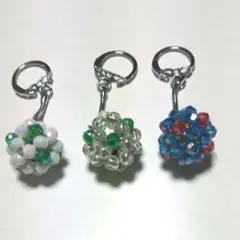 ビーズキーホルダー 3点